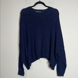 Shirin Guild | Women’s 100% Cotton Shark Bite Hem Oversized Lagenlook Sweater